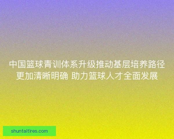 中国篮球青训体系升级推动基层培养路径更加清晰明确 助力篮球人才全面发展